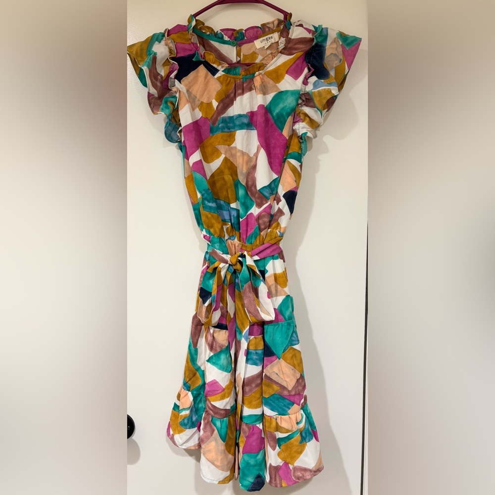Vibrant Frill Midi Dress